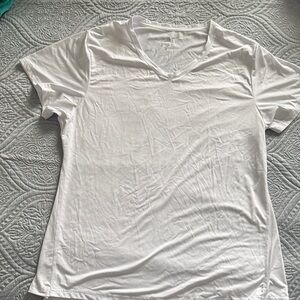 Icyzone White V-Neck Women's Top